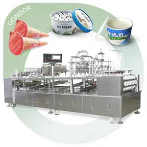 Discal Capping Water Refill Machinly Automatic Rotary Tube Fill Seal Mach 2 Cup Filler and Sealer Machine