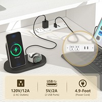 Bureau d'ordinateur blanc personnalisé de 55 pouces, bureau de maison ou de bureau avec 6 tiroirs, prises électriques, ports USB, support d'imprimante, étagère pour moniteur