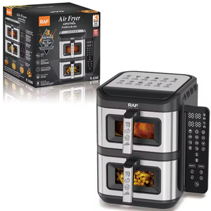 6L+6L 2800W Large Capacity Digital Air Fryer Double Layer 2-Basket Visual Window Air Fryer - Product Image 3