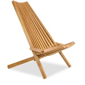 Folding Portable Outdoor Adjustable Height Foldable Wooden Bamboo Recliner Beach Chair Outdoor Furniture