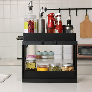 Nouveau sous-armoire coulissante <span class=keywords><strong>panier</strong></span> organisateur <span class=keywords><strong>coulissant</strong></span> sous armoire organisateur 2 niveaux sous évier organisateurs pour salle de bain <span class=keywords><strong>cuisine</strong></span> - Product Image 4