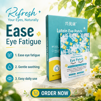 Patch oculaire personnalisé à marque privée à la lutéine, masque hydrogel aux herbes pour soulager la fatigue oculaire, les yeux secs, patch apaisant pour les soins des yeux