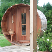 Sauna eléctrica moderna para exteriores con cedro rojo canadiense y cicuta de madera maciza, sauna de vapor húmedo romántica de tamaño de Villa cuadrada grande