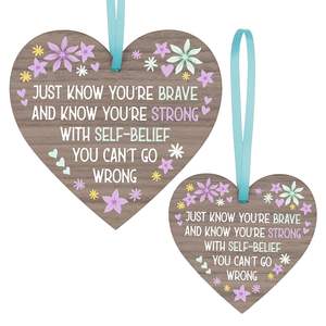 <strong>Personalised</strong> Handmade <strong>Wooden</strong> Hanging Heart Plaque Wall <strong>Sign</strong> Motivational Message Present for Your Best Friendship Gift - Product Image 2