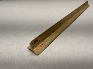 Unique Sharp-Edged Shape Brass Body <b>Ruler</b> Architecture Engineering Triangle <b>Scale</b> - Product Image 6