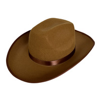 Chapeau de cowboy pour enfants, filles et garçons, à large bord en feutre, style western, pour déguisement, fête d'Halloween, hiver, logo personnalisé OEM
