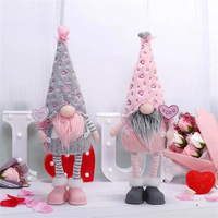 Gnomes en peluche Lucky Valentine, couple de 2 pièces, jouet elfe lumineux tenant un cœur pour un foyer douillet