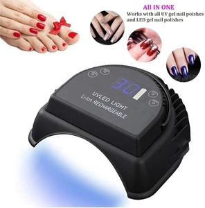 Lámpara de uñas LED recargable de 64W, Máquina secadora de uñas UV de alta potencia inalámbrica, enchufe USB/UE inalámbrico para uso en el hogar o en el salón - Product Image 2