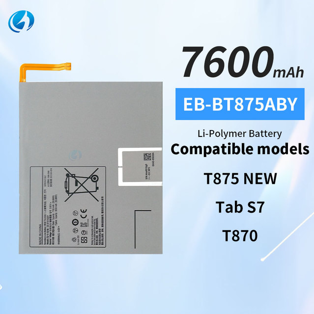7600mAh EB-BT875ABY Replacement Li-ion Tablet Battery for Samsung Galaxy Tab S7 T870 T875