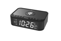Dual Alarm LED-Anzeige Digital PLL FM Radio Clock USB-Anschluss Modernes Design Kunststoff Drahtloser Lades ch reibt isch Hotel Verwenden Sie Snooze