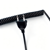 Câble spiralé de type prise EU, vente en gros, prise européenne coréenne à 2 broches, cordon d'alimentation AC standard EU, câble à ressort, cordon d'alimentation pour ordinateur