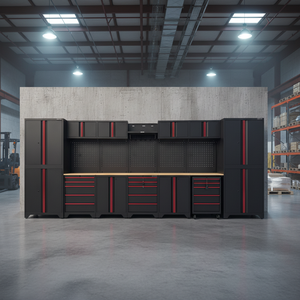 Système de rangement de <span class=keywords><strong>garage</strong></span> <span class=keywords><strong>PRO</strong></span>, boîte à outils professionnelle, établi, 18 pièces, OEM OBM, garantie 3 ans, capacité de charge 200 kg - Product Image 6