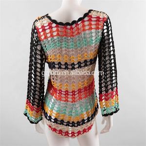 فستان مصمم من JINRU، غطاء يدوي الصنع من الخيوط، كروشيه مزين بالزهور، ملابس سباحة نسائية مجوفة للشاطئ، فساتين تغطية للشاطئ - Product Image 3