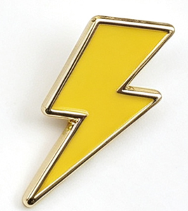 Custom Metal Enamel Lapel <b>Pin</b> Lightning Bolt Brooch Silver Plated Red <b>Badge</b> for Clothing Hats Caps - Product Image 2