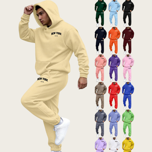 Wholesales custom Kangaroo Pocket Drop Shoulder hoodies and Jogger Pants Sportswear 2 Piece Hoodie & Jogger <b>Set</b> - Product Image 2
