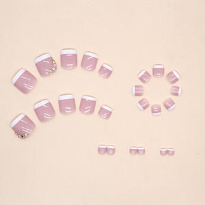 F056 <span class=keywords><strong>Faux</strong></span> <span class=keywords><strong>ongles</strong></span> d'orteil personnalisés 24 pièces <span class=keywords><strong>ongles</strong></span> de <span class=keywords><strong>pieds</strong></span> artificiels couverture complète <span class=keywords><strong>ongles</strong></span> à pression à bout carré - Product Image 3