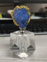 Mini-bouteilles modernes en verre cristal transparent pour huiles parfumées, décoration d'intérieur, avec bouchon en agate, artisanat en cristal