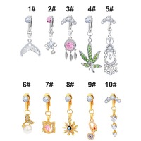 Anneaux de nombril en acier inoxydable Freya avec zircon pour femmes, faux piercing de nombril fin pour mariage, bijoux de corps en forme de chat, anneau de nombril