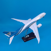 Modèle d'avion Oman Air B787 de 47 cm, haute simulation avec éclairage LED, train d'atterrissage, en résine ABS, ornement pour exposition