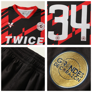 Sublimasi bordir Jersey sepak bola kustom asli baju sepak bola kain jala klub Jersey seragam sepak bola WO-X2032 pria - Product Image 4