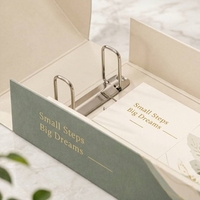 Boîte de rangement économique pour albums, présentoir décoratif moderne, classeur de projets, boîte de rangement pour livres de table basse avec 3 anneaux pour l'aménagement hôtelier