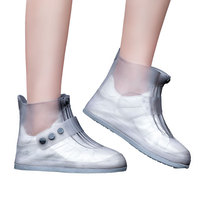 Chaussures de pluie protectrices en plastique TPE chaussures en caoutchouc réutilisables et antidérapantes couvre-chaussures en silicone imperméables