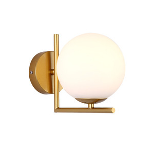 Modern Ball Shaped <b>Led</b> Wall <b>Lamp</b> Gold Black Wall Light Nordic Simple Living Bedroom Bedside Indoor Round Wall Light - Product Image 1