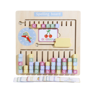 Nouveaux mots d'orthographe en bois <span class=keywords><strong>trouver</strong></span> <span class=keywords><strong>un</strong></span> jouet blocs alphanumériques avec des cartes riches pour aider les enfants à apprendre - Product Image 1