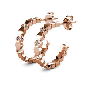 Eleganti <span class=keywords><strong>orecchini</strong></span> placcati in oro rosa impreziositi da <span class=keywords><strong>orecchini</strong></span> a bottone con cristalli di diamanti con cristalli <span class=keywords><strong>Swarovski</strong></span> da regalo - Product Image 1