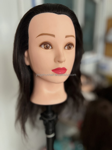 Cabeza de entrenamiento de cabello indio modelo cabeza de muñeca maniquí de cabello para peluquería cosmetología escuela <span class=keywords><strong>Academia</strong></span> 100% cabeza de Maniquí de cabello humano - Product Image 5