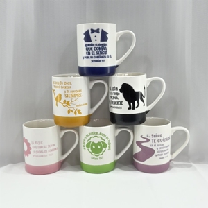 แก้วเซรามิกสโตนแวร์ลายสิงโต ดีไซน์ใหม่ ทนทาน เป็นมิตรกับสิ่งแวดล้อม ใช้กับเครื่องล้างจานและไมโครเวฟได้ สีสันปรับแต่งได้ - Product Image 1