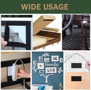 <strong>3</strong>/4 Inch Black Nylon Self-Adhesive Fastener Strips Heavy Duty <strong>Hook</strong> <strong>Loop</strong> Tape for Home School Crafting Organization 15 Feet - Product Image 4