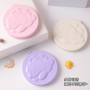Folding Cartoon <b>Vanity</b> Mirror Round Purple Pink Beige Portable Student Gift <b>Makeup</b> Mirror - Product Image 1