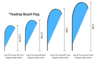 Drapeau promotionnel personnalisé imprimé numériquement, mât en aluminium de 2,8 m ou 3,4 m, drapeau à plume, drapeau de plage, bannière, drapeaux