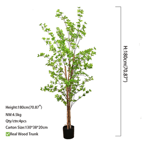 Planta artificial colgante de madera maciza desmontable con campanas, gran decoración de planta de suelo para interiores, árbol artificial para escaparate - Product Image 3