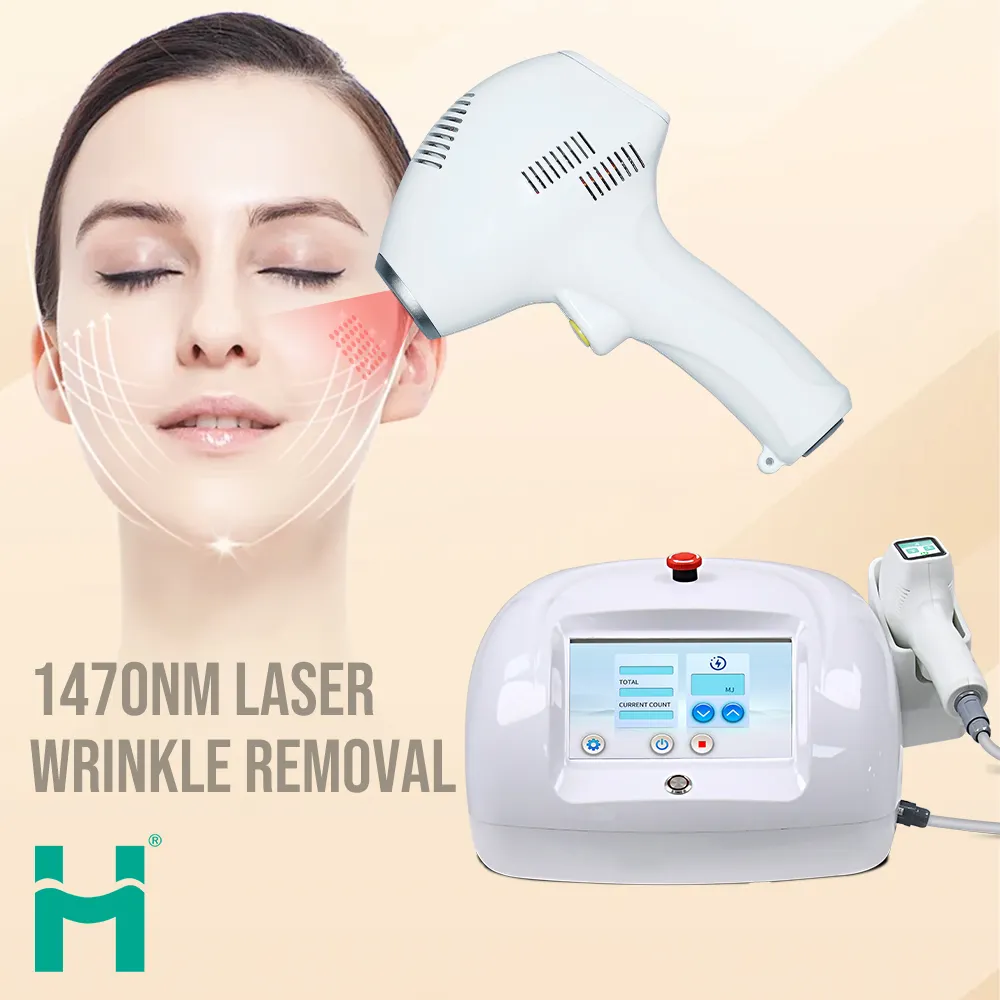 2024 nuova macchina per la bellezza delle rughe addominali per la rimozione delle rughe del viso con Laser a diodi Huamei 1470nm
