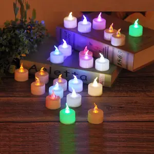 Outdoor party decor color changing flickering tealight LED candle