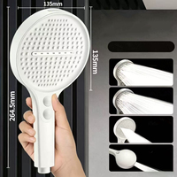 Pommeau de Douche Portable en Plastique ABS à 4 Modes de Jet, Haute Pression, Économiseur d'Eau, avec Buse TPR et Conception Anti-éclaboussures pour Toilettes