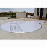 Pista da Ballo Modulare Rotonda Portatile con Telaio in Alluminio, Compensato da 18mm, Leggera, Facile da Installare e Pulire, per Interni/Esterni, Banchetti