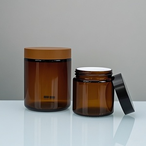 Factory Direct Wholesale Price 4oz 8oz Thick Screw Lid 30ml Amber/brown <b>Empty</b> Cream <b>Jar</b> Candle <b>Jar</b> Cosmetic Container - Product Image 6