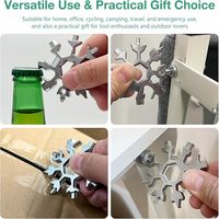 Clé étoile multifonction pour usage domestique, en acier au chrome-vanadium, métrique, idéale comme cadeau de Noël, couteau à ruban/couteau à ficelle/clé OEM