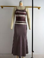Robe d'été tendance J4127 pour femmes, robe longue à imprimé rayé, robe élégante africaine pour femmes, robe longue à la mode