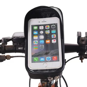 Bicycle Handlebar Bag 1.5L Waterproof With Phone Pocket Universal Fit Casual Style <b>Adjustable</b> <b>Strap</b> Zipper Closure - Product Image 3