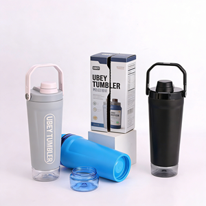 Botella Mezcladora de Acero Inoxidable de Doble Pared de 600 ml para Proteína de Suero con Contenedor para Polvo y Asa de Transporte Fácil - Product Image 3