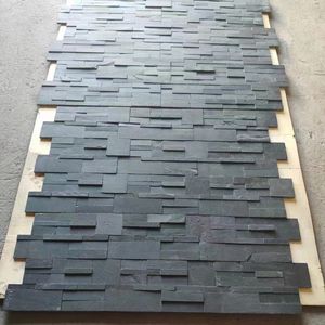 Decoración de fondo negro, piedra de piedra caliza, piedra de azulejo de revestimiento de pared de pizarra, cultivo de cara dividida - Product Image 3