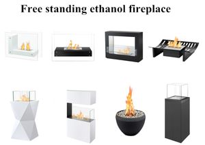 Cheminée suspendue au bio-éthanol Hôtel <span class=keywords><strong>Alcool</strong></span> Intérieur Salon Poêle suspendu noir mat Fixation murale Véritable Feu Ethanol Carburant - Product Image 5