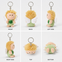 Sac à dos scolaire en peluche vert écologique Zaves, doux et durable, avec porte-clés unisexe trèfle premium pour clés de voiture