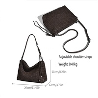 Sac Hobo Tressé de Luxe pour Femme 2026 en Cuir PU de Haute Qualité, Sac à Main Bandoulière Designer avec Sangle Réglable