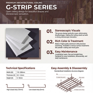 Controsoffitto Lineare in Alluminio Effetto <span class=keywords><strong>Legno</strong></span> di Quercia, Durevole per Esterni, Acustico di Alta Qualità 2026 - Product Image 2