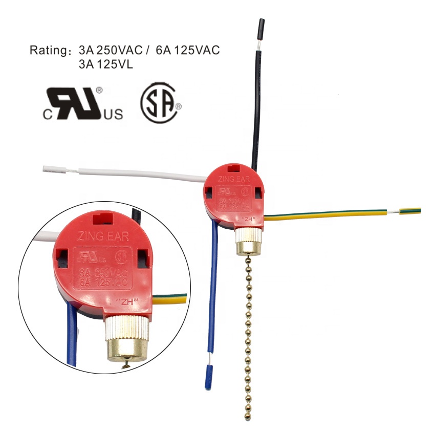 Zing Ear ZE-268S1 Ceiling Fan Control - 3 Speed, 4 Wire